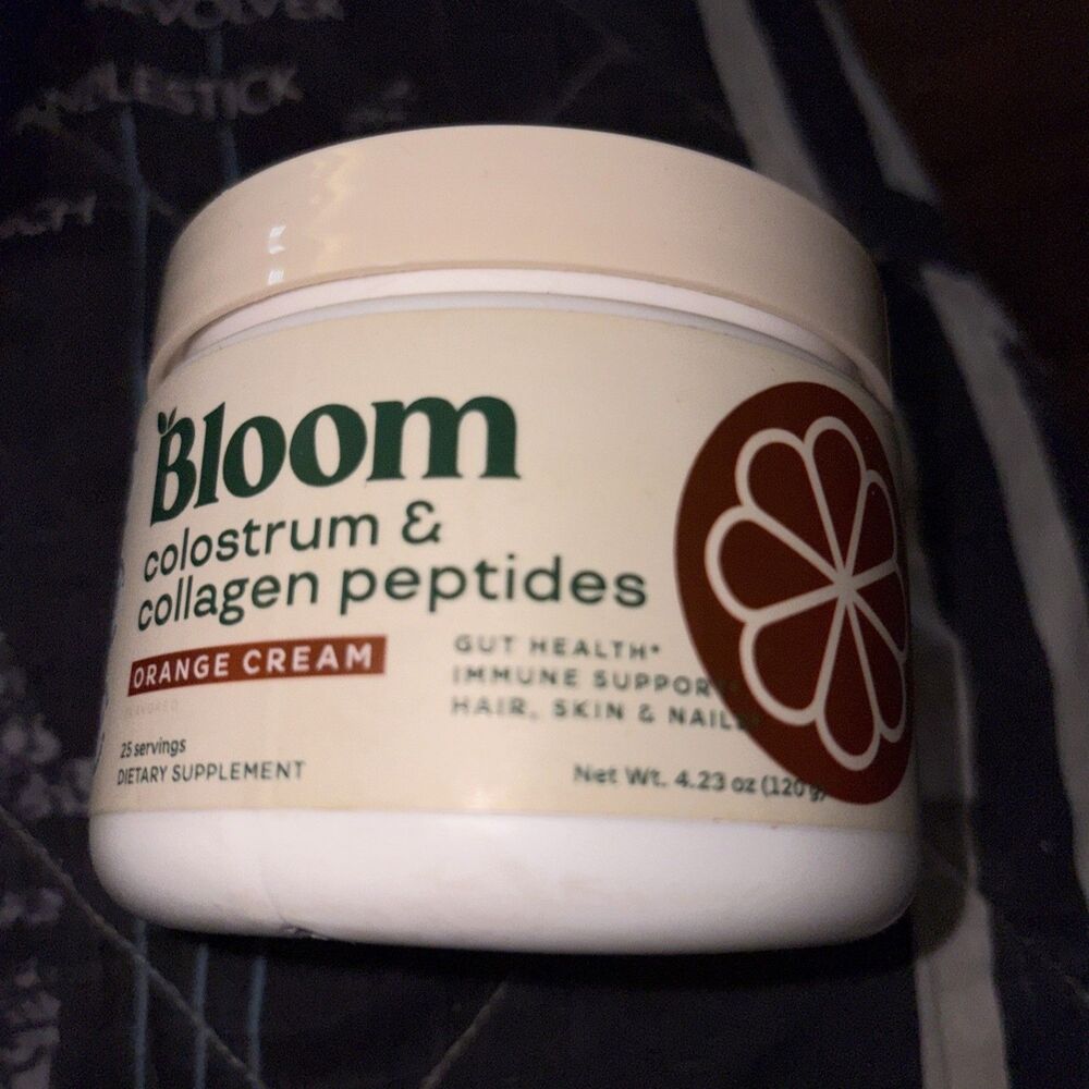 Bloom Nutrition Colostrum & Collagen Peptides Powder, Orange Cream, 25 Servings